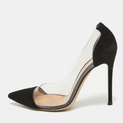 Gianvito Rossi Black PVC and Suede Pointed Toe Plexi Pumps Size 37 - Gianvito Rossi - Modalova