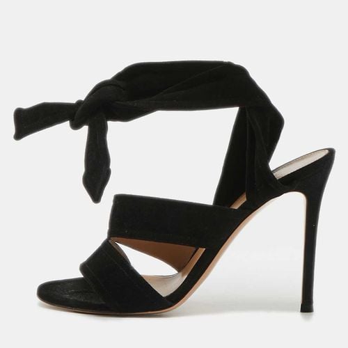 Gianvito Rossi Black Suede Ankle Tie Sandals Size 37.5 - Gianvito Rossi - Modalova