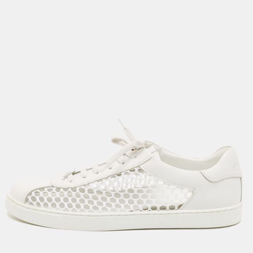 Gianvito Rossi White Leather and Fishnet Helena Sneakers Size 39 - Gianvito Rossi - Modalova