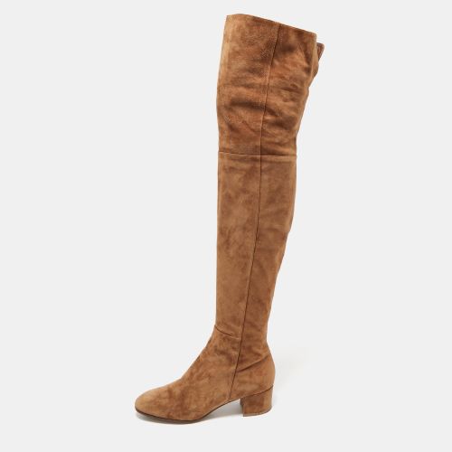 Gianvito Rossi Brown Suede Over The Knee Boots Size 38 - Gianvito Rossi - Modalova