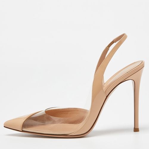 Gianvito Rossi Beige Leather and PVC Pointed Toe Slingback Sandals Size 40.5 - Gianvito Rossi - Modalova