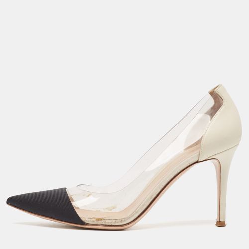 Gianvito Rossi Black/White Fabric, Leather and PVC Plexi Pumps Size 39 - Gianvito Rossi - Modalova