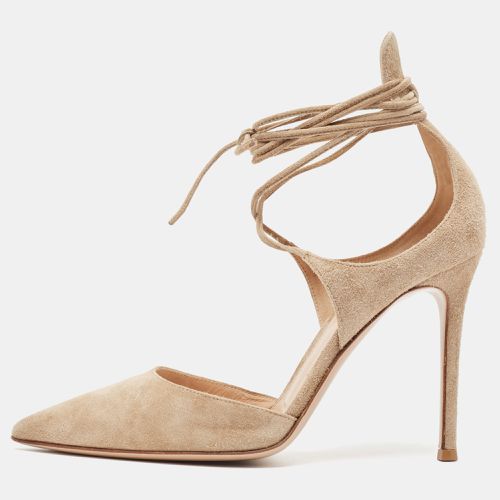 Gianvito Rossi Beige Suede Ankle Tie Pumps Size 37.5 - Gianvito Rossi - Modalova