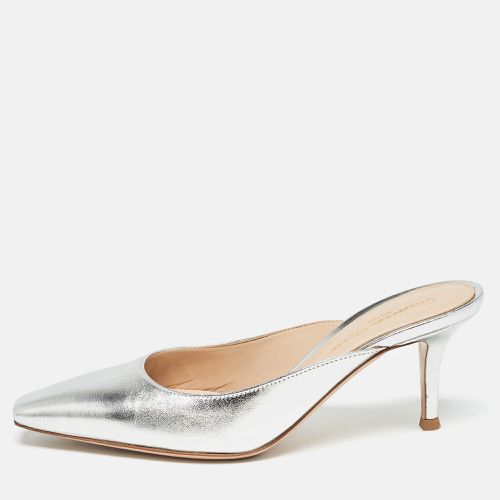 Gianvito Rossi Silver Leather Lindsay Mules Size 35.5 - Gianvito Rossi - Modalova