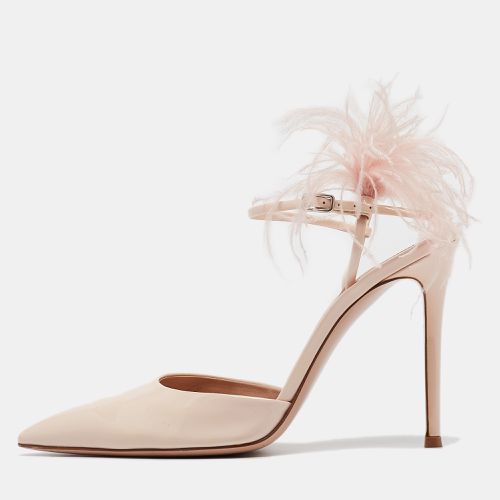 Gianvito Rossi Pink Feather and Patent Leather D'orsay Pumps Size 38 - Gianvito Rossi - Modalova