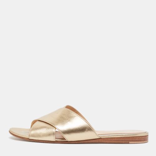 Gianvito Rossi Gold Leather Flat Slides Size 38.5 - Gianvito Rossi - Modalova