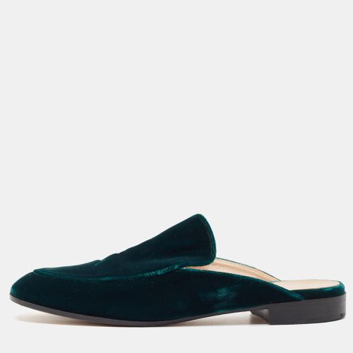 Gianvito Rossi Green Velvet Palau Flat Mules Size 36.5 - Gianvito Rossi - Modalova