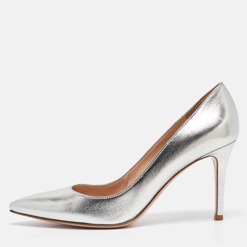 Gianvito Rossi Silver Leather Pointed Toe Pumps Size 38.5 - Gianvito Rossi - Modalova