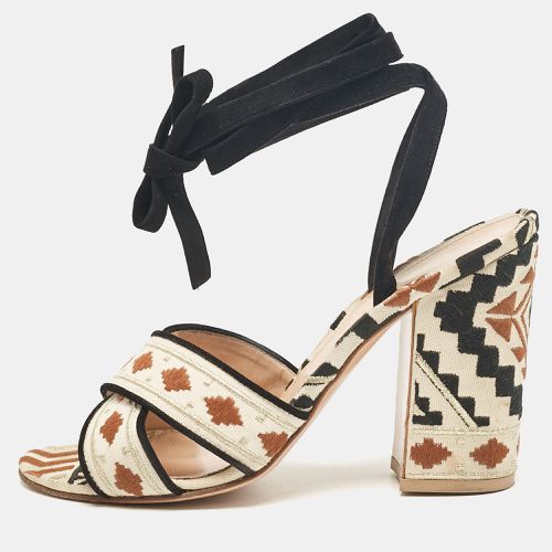 Gianvito Rossi Multicolor Canvas Cheyenne Ankle Strap Sandals Size 39 - Gianvito Rossi - Modalova