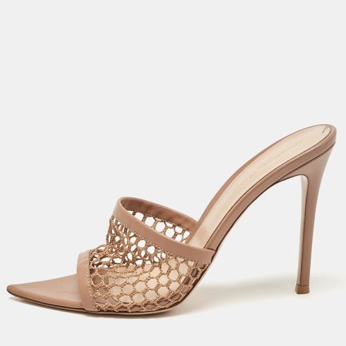 Gianvito Rossi Beige Leather and Mesh Alisia Slide Sandals Size 39.5 - Gianvito Rossi - Modalova