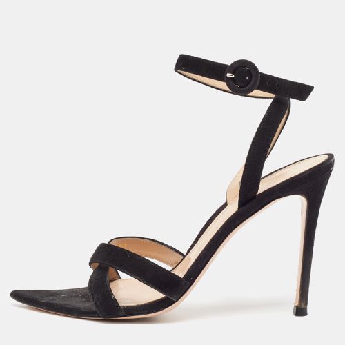 Gianvito Rossi Black Suede Ankle Strap Sandals Size 37 - Gianvito Rossi - Modalova