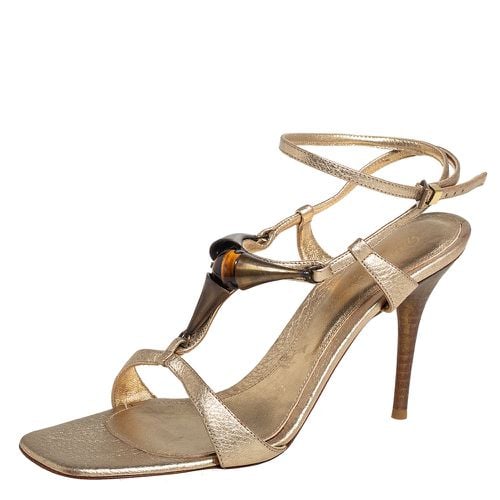 Gianvito Rossi Gold Leather Embellished Ankle Strap Sandals Size 37 - Gianvito Rossi - Modalova