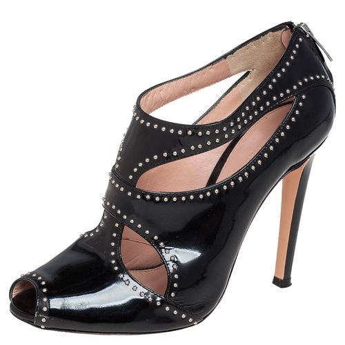 Gianvito Rossi Black Patent Leather Studded Ankle Booties Size 37 - Gianvito Rossi - Modalova