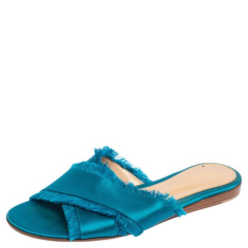 Gianvito Rossi Blue Satin Barth Flat Sandals Size 36.5 - Gianvito Rossi - Modalova