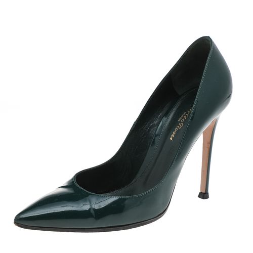 Gianvito Rossi Green Patent Leather Pointed Toe Pumps Size 39 - Gianvito Rossi - Modalova