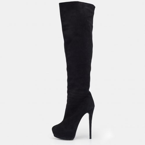 Gianvito Rossi Black Suede Over The Knee Boots Size 38 - Gianvito Rossi - Modalova