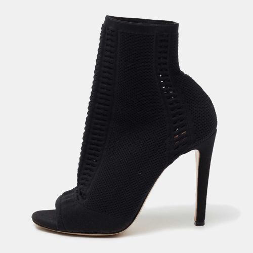 Gianvito Rossi Black Knit Fabric Vires Open-Toe Ankle Booties Size 40 - Gianvito Rossi - Modalova