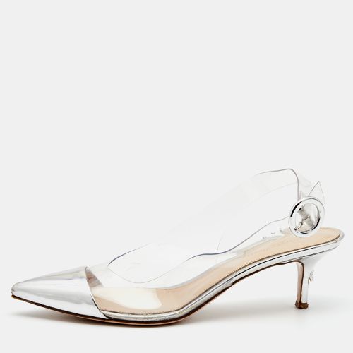 Gianvito Rossi Silver Leather and PVC Slingback Pumps Size 40 - Gianvito Rossi - Modalova