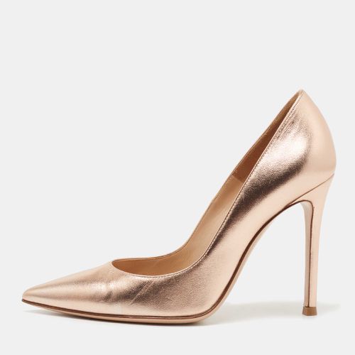 Gianvito Rossi Metallic Bronze Leather Pointed Toe Pumps Size 36 - Gianvito Rossi - Modalova