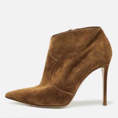 Gianvito Rossi Brown Suede Ankle Booties Size 41 - Gianvito Rossi - Modalova