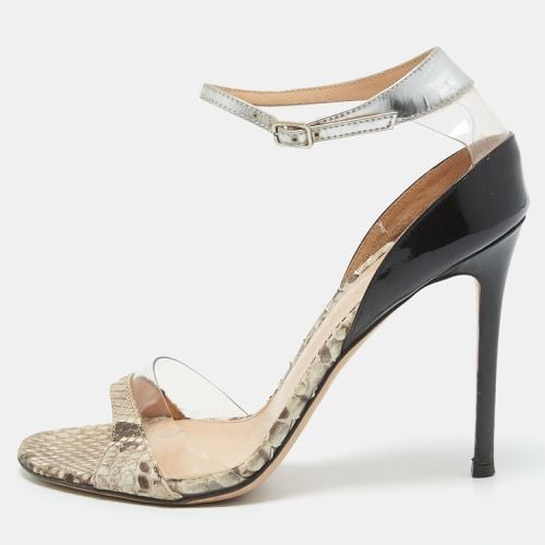 Gianvito Rossi Tricolor Patent Leather, Python and PVC Ankle Strap Sandals Size 38 - Gianvito Rossi - Modalova