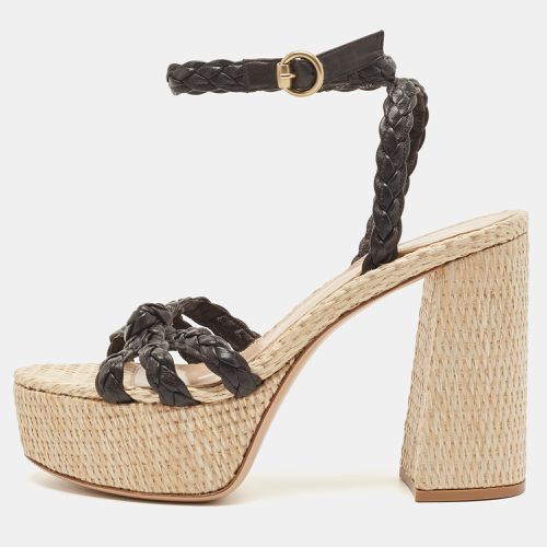 Gianvito Rossi Brown Woven Leather Ankle Strap Espadrille Platform Sandals Size 42 - Gianvito Rossi - Modalova