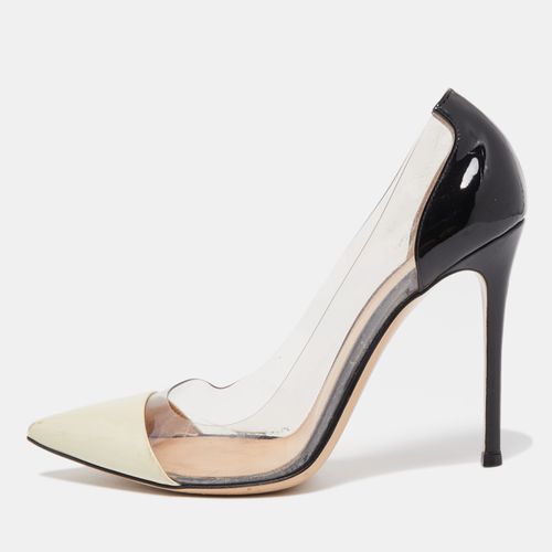 Gianvito Rossi Off White/Black Patent Leather and PVC Plexi Pumps Size 39 - Gianvito Rossi - Modalova