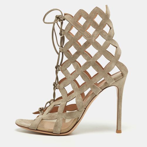 Suede Lattice Sandals Size 38.5 - Gianvito Rossi - Modalova