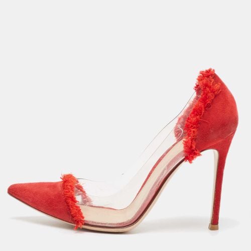 Gianvito Rossi Red Suede and PVC Plexi Pumps Size 37.5 - Gianvito Rossi - Modalova