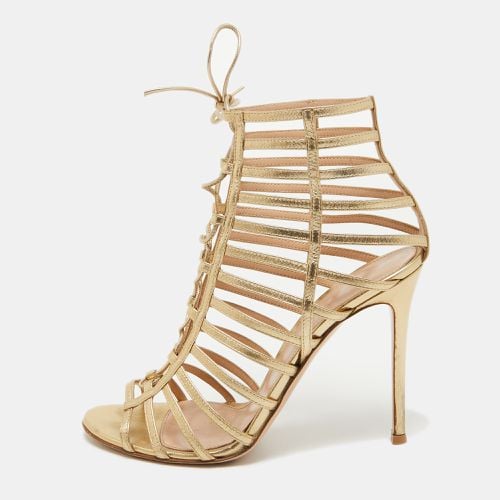 Gianvito Rossi Gold Leather Strappy Lace Up Sandals Size 41 - Gianvito Rossi - Modalova