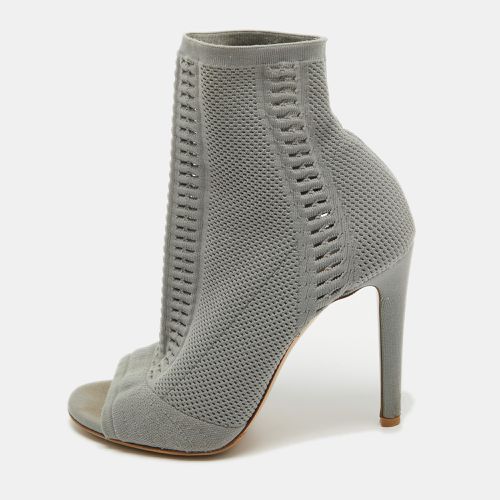 Gianvito Rossi Grey Knit Fabric Open Toe Ankle Boots Size 38 - Gianvito Rossi - Modalova