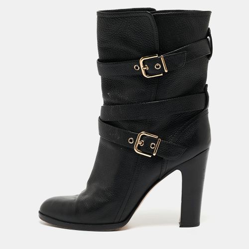 Leather Buckle Detail Mid Calf Boots Size 40 - Gianvito Rossi - Modalova