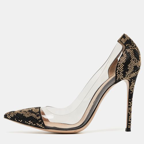 Gianvito Rossi Black/Transparent Polka Dot Fabric And PVC Plexi Pointed Toe Pumps Size 42 - Gianvito Rossi - Modalova