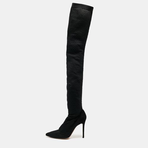 Gianvito Rossi Black Mesh and Suede Knee Length Boots Size 39 - Gianvito Rossi - Modalova