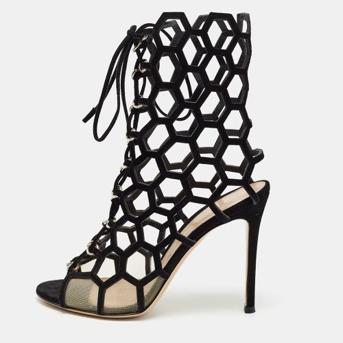 Suede and Mesh Cut Out Sandals Size 37 - Gianvito Rossi - Modalova