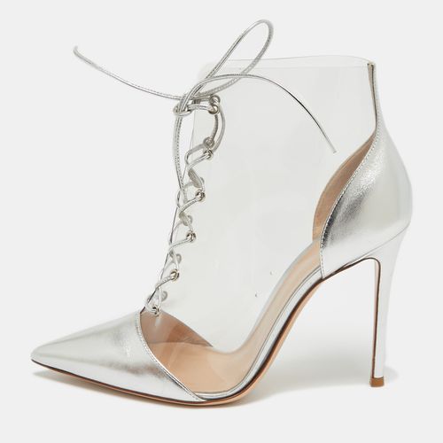 Gianvito Rossi Silver Leather and PVC Icon Ankle Booties Size 40.5 - Gianvito Rossi - Modalova