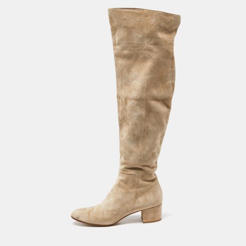 Gianvito Rossi Beige Suede Over the Knee Length Boots Size 40 - Gianvito Rossi - Modalova