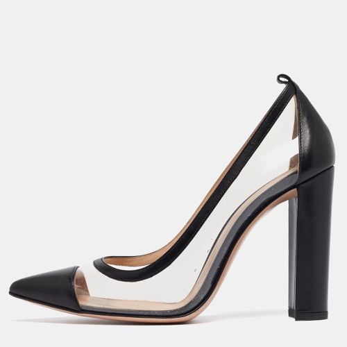 Gianvito Rossi Black Leather and PVC Plexi Block Heel Pumps Size 39 - Gianvito Rossi - Modalova