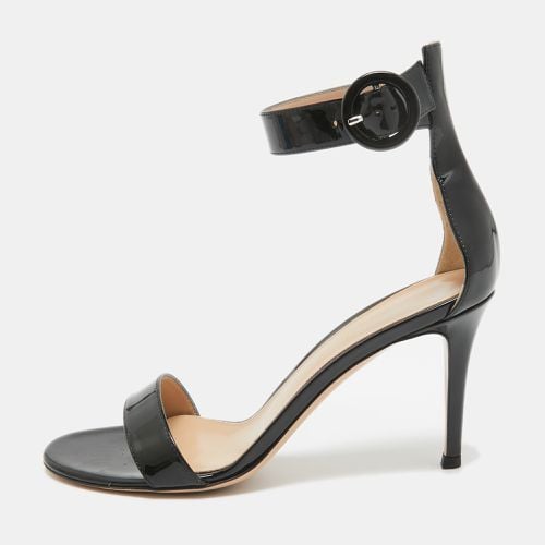 Gianvito Rossi Black Patent Leather Ankle Strap Sandals Size 37 - Gianvito Rossi - Modalova