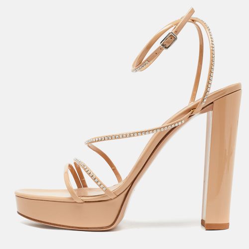 Gianvito Rossi Beige Patent Leather Block Heel Slide Sandals Size 42 - Gianvito Rossi - Modalova