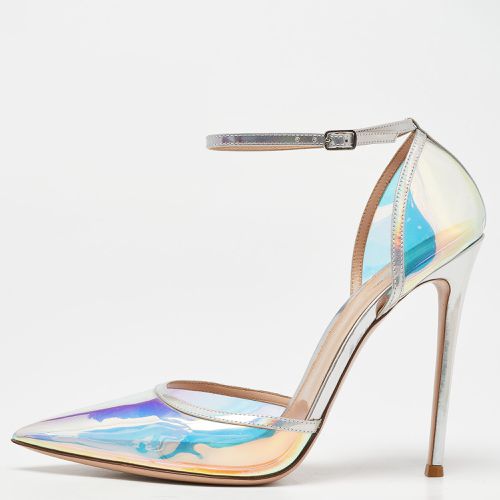 Gianvito Rossi Multicolor PVC and Leather Hologram Pointed Toe Ankle Strap Pumps Size 42 - Gianvito Rossi - Modalova