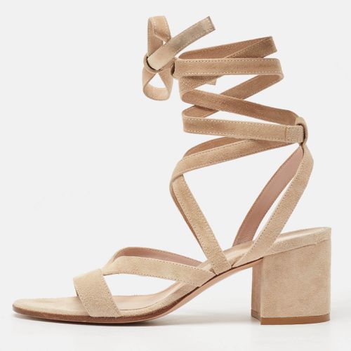 Suede Janis Ankle Wrap Sandals Size 37.5 - Gianvito Rossi - Modalova