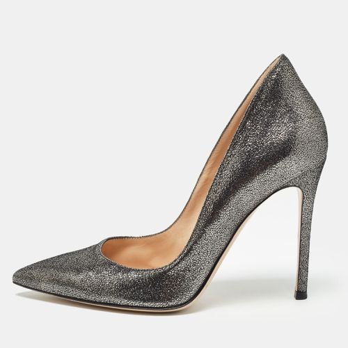 Gianvito Rossi Metallic Grey Glitter Suede Gianvito Pumps Size 38.5 - Gianvito Rossi - Modalova