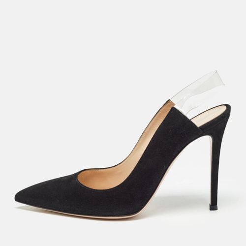 Gianvito Rossi Black Suede and PVC Slingback Pumps Size 39 - Gianvito Rossi - Modalova