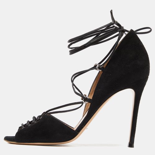 Gianvito Rossi Black Suede Ankle Tie Sandals Size 40 - Gianvito Rossi - Modalova