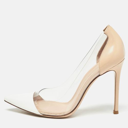 Gianvito Rossi Beige/White Leather and PVC Plexi Pointed Toe Pumps Size 36 - Gianvito Rossi - Modalova