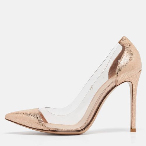 Gianvito Rossi Metallic Textured Leather and PVC Plexi Pointed Toe Pumps 35.5 - Gianvito Rossi - Modalova