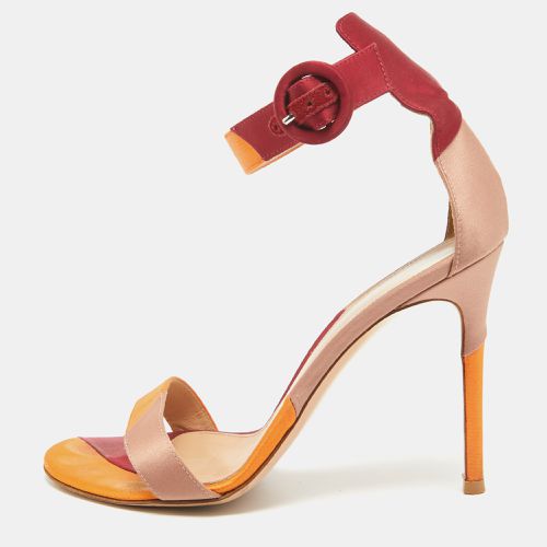 Gianvito Rossi Multicolor Satin Ankle Strap Open Toe Sandals Size 38 - Gianvito Rossi - Modalova