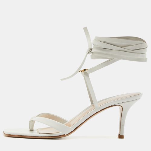 Gianvito Rossi White Leather Ankle Wrap Sandals Size 38 - Gianvito Rossi - Modalova