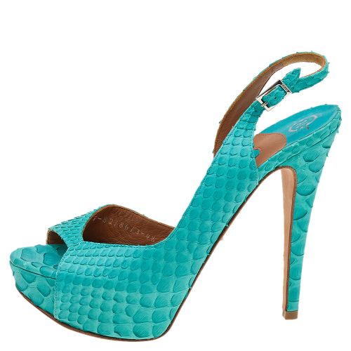 Python Leather Platform Pumps Size 37.5 - Gina - Modalova